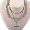 Trendy Punk Double Layered Dark Zircon Necklace: European & American Titanium Steel