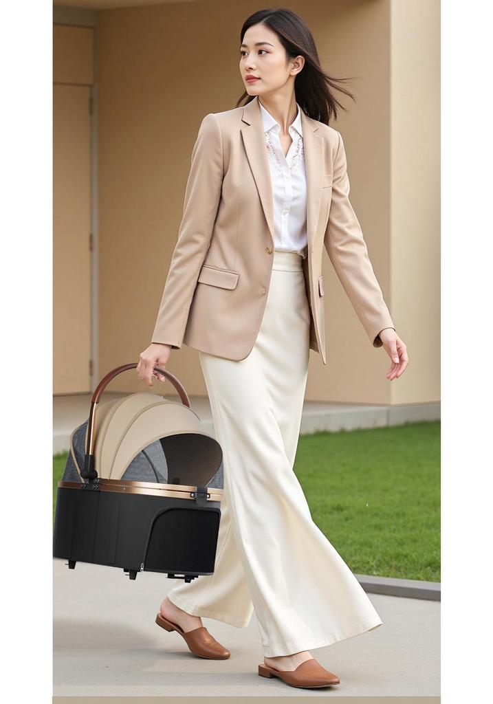 Pet Stroller for Medium/Small Dogs - Detachable Carrier, Foldable, Shock-Absorbing Design