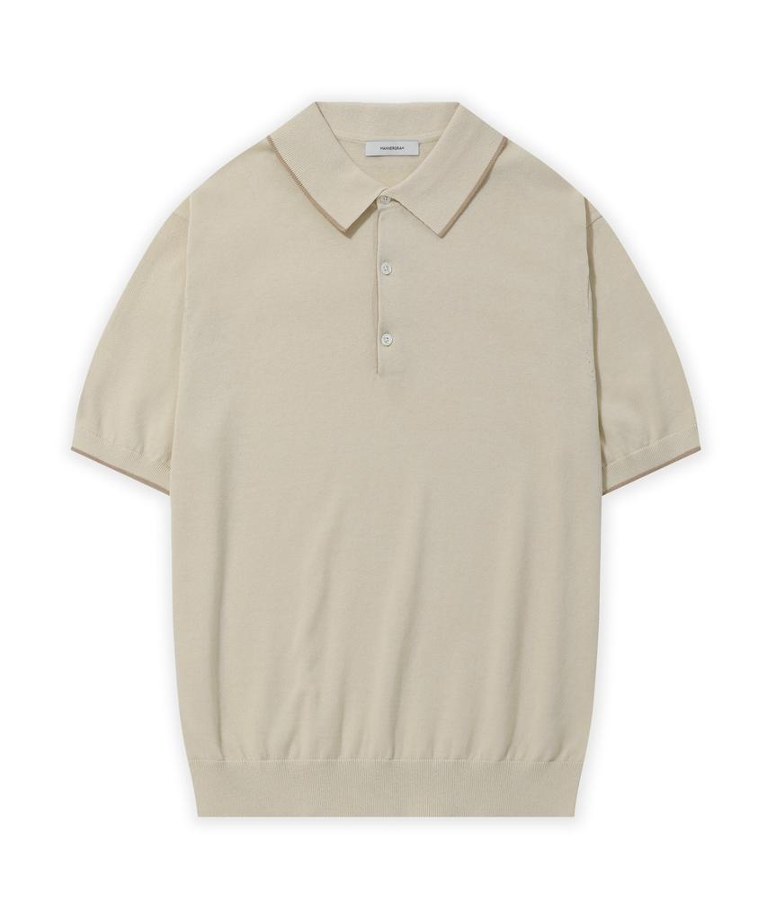 Mannergram Superfine Cotton Sheet Collared Short Sleeve Knit (Type B)