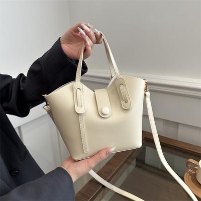 Bags Fashion Bucket Bags Large Capacity Handbags Textured Pu Shoulder Bags Simple Retro Messenger Bags