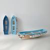 Modellino di Barca in Legno Oceanica Fatto a Mano Stile Spiaggia Rustica Statuetta Canoa Ornamento da Tavolo a Tema Nautico per Soggiorno Camera da Letto