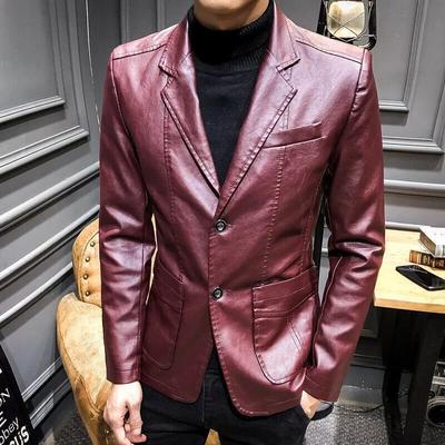 Zakelijke Blazer Echt Leer Formeel Stijlvol Echt Handgemaakt Lamsleer Heren ROOD