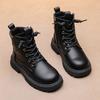 Mädchen Martin Stiefel 2025 Herbst und Winter neue Einzelstiefel Jungen schwarz dünne kurze Stiefel Kinder Frühling und Herbst Laufstegstiefel Frauen