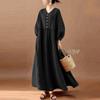 ZANZEA Women Casual V-Neck Loose Long Sleeve Solid Long Dress