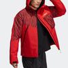 Adidas Color Block Hooded Cotton Jacket Men Jackets Light-Crimson HE7337