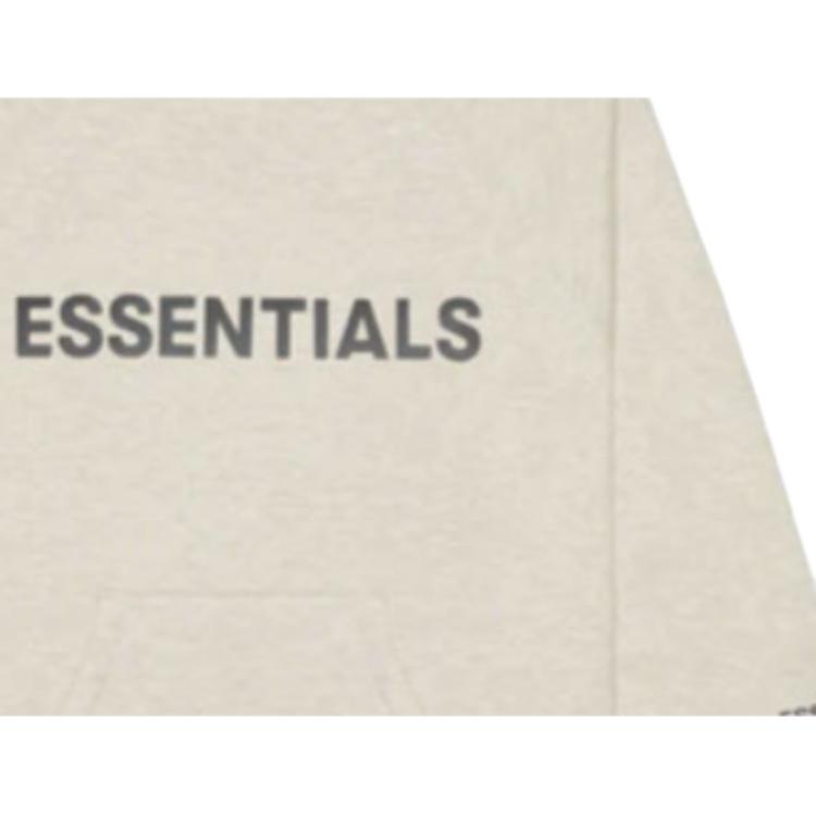 Fear of God Essentials FW20 3D Silicon Applique Pullover Hoodie Unisex Hoodie Heather-Oatmeal FOG-FW20-234