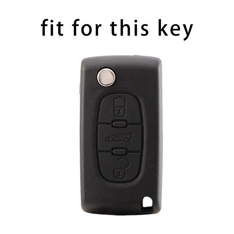TPU Car Flip Key Case for Peugeot 3008 5008 107 207 307 308 407 607 for Citroen Xsara Picasso C5 C6 C8 Cover Fob Accessories