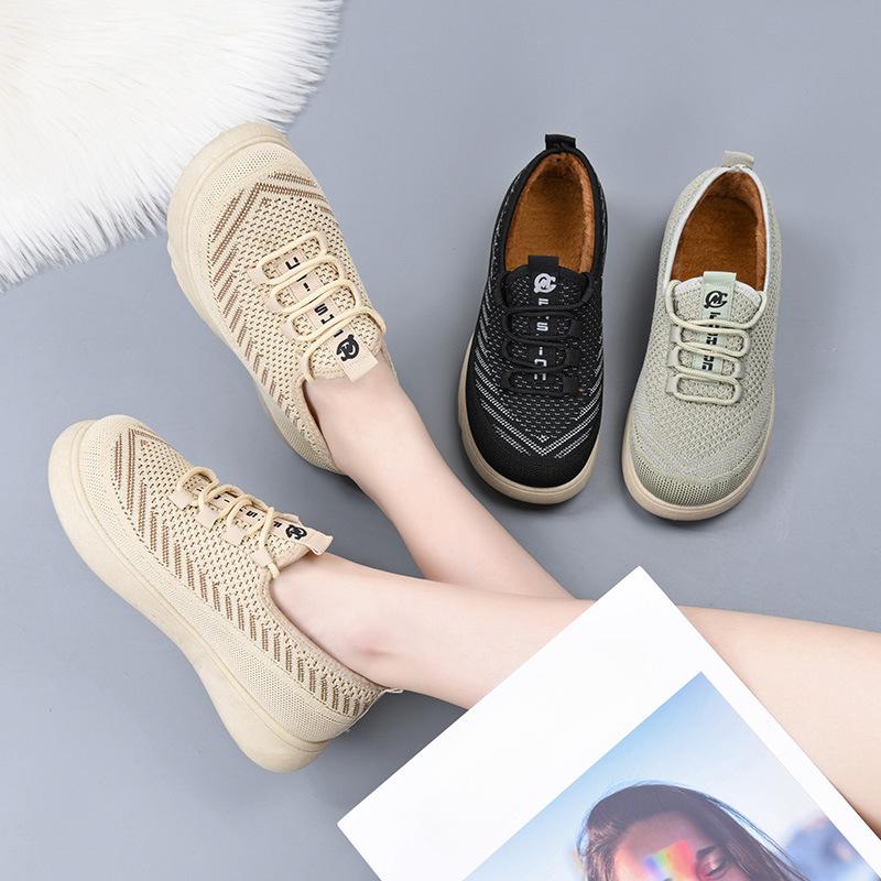 Winter Chunky Platform Sneakers for Women Warm Non-Slip Lace-Up Walking Shoes With Faux Fur Lining Workout Loafers Women's Comfortable Tennis Sneakers