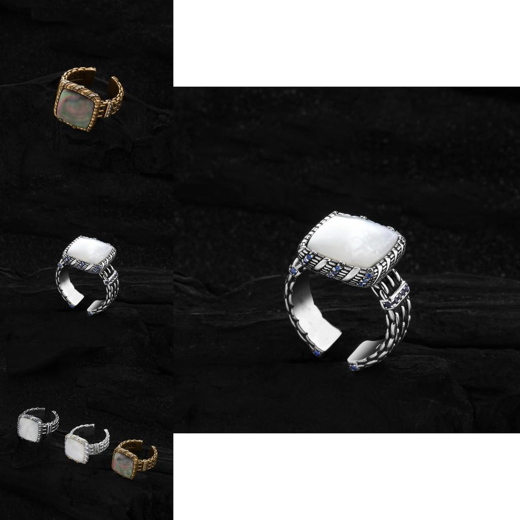 Chic Vintage Look 925 Sterling Silver Moonlight Ring With Adjustable Fit And Cubic Zirconia