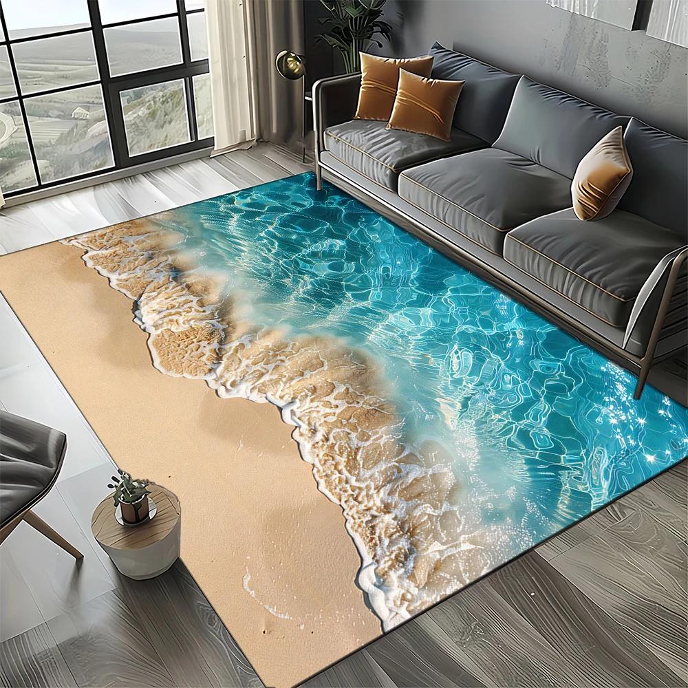 27 Style New Sea Water Beach Reef Nature Scenery Carpet Rug for Living Room Bedroom Home Sofa Decoration,Kids Non-slip Floor Mat