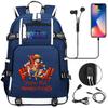 Anime Print USB Charging Backpack for Teens Students Unisex Casual Large Capacity Travel Daypack