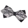 [Buzz-Auswahl] Jacquard-Doppel-Fliege, Geeignet für Hochzeiten, Business, Stilvoll, Einzigartig, Glänzend, Elegant, Herren AC531 (Silber)
