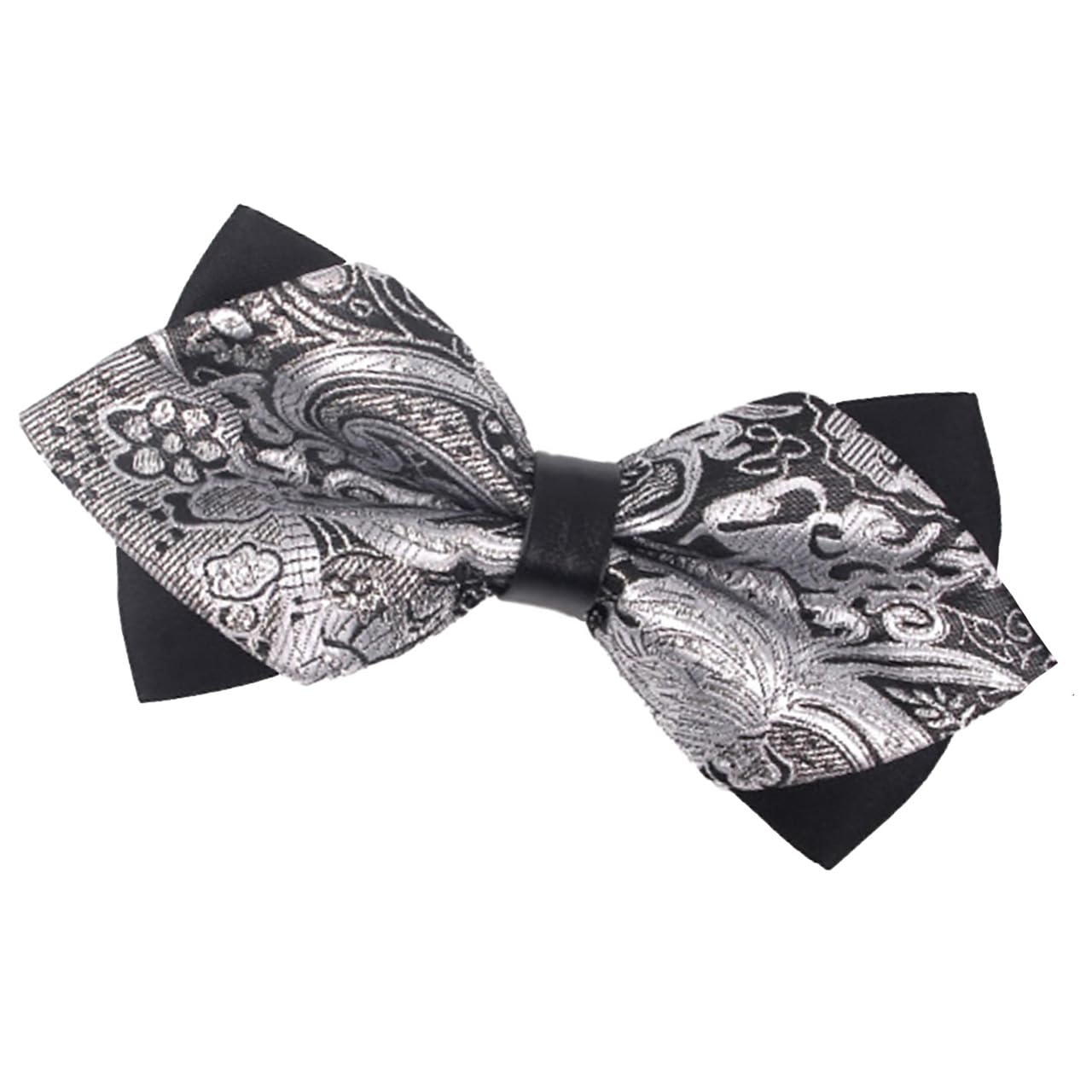 

[Выбор Buzz] Жаккардовый двойной галстук-бабочка, Подходит для свадеб, Бизнеса, Стильный, Уникальный, Блестящий, Элегантный, Мужской AC531 (Серебряный)