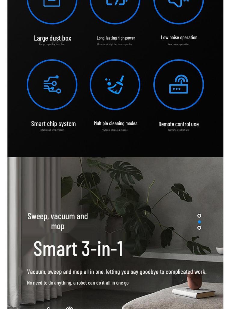 3-in-1 Smart Robot Vacuum: Sweeping, Vacuuming & Mopping with Remote & Water Tank