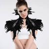 Feather Shawl Cape Costume Cloak With Faux Fur For Performance And Dance Shows