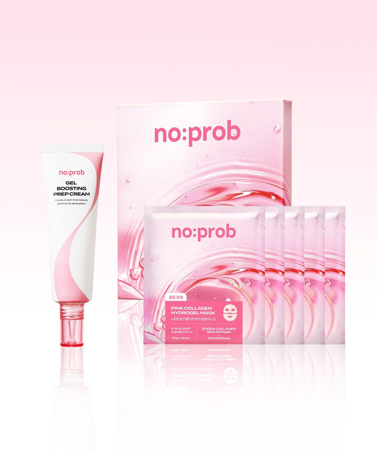 [SET] Hydrogel Mask (5 Sheets) + Gel Boosting Prep Cream Pink Collagen
