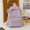 Casual small fresh plaid schoolbag female college student lightweight backpack versatile schoolbag