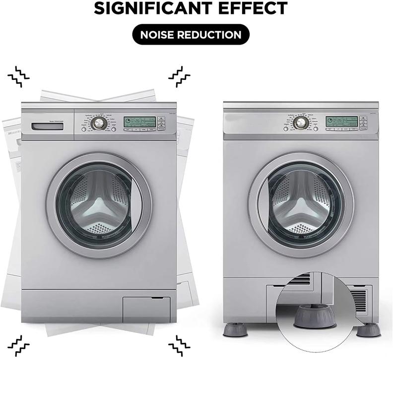 4 Washing Machine Foot Mats, Shock-Absorbing Anti-Slip Mats, Universal Heightening and Wear-Resistant Refrigerator Silicone Shoc