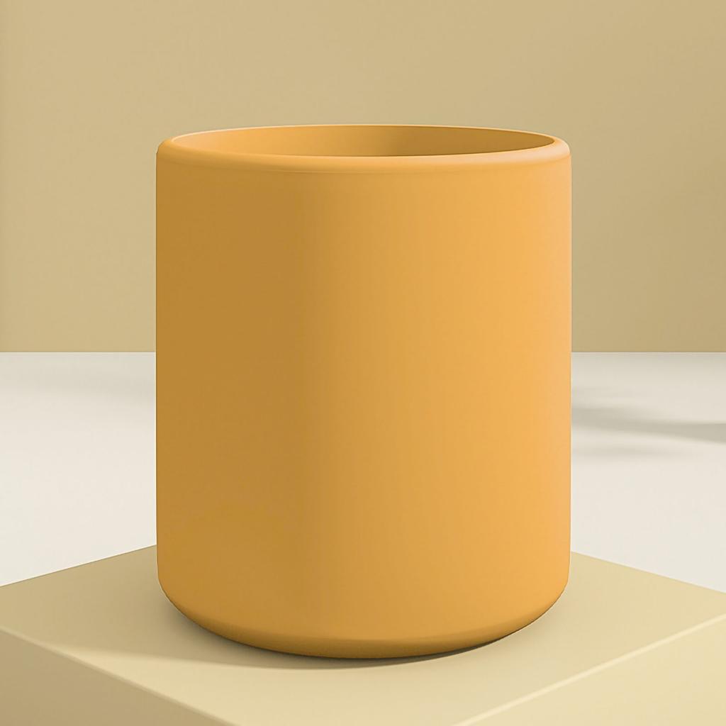 Silicone Children Water Cup Food Grade Silicone Antifall Cup Baby Learning Drinking Cup Yellow