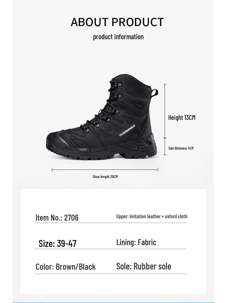 Men's Lightweight Non-Slip Combat Boots High-Top Wear-Resistant Breathable New Style