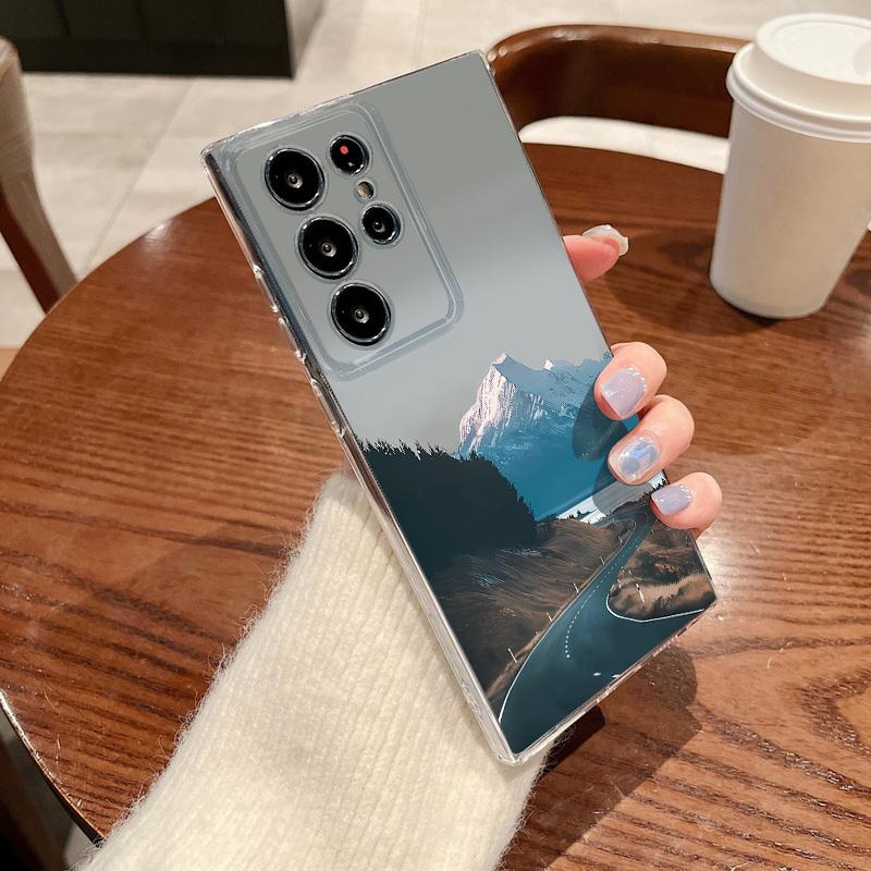 Hülle mit Landschaftsmuster für Samsung Galaxy S26 S25 S24 Ultra S23 S25 FE A57 A17 A37 A16 A56 A55 A15 A35 A36 Weiche TPU-Handyhülle