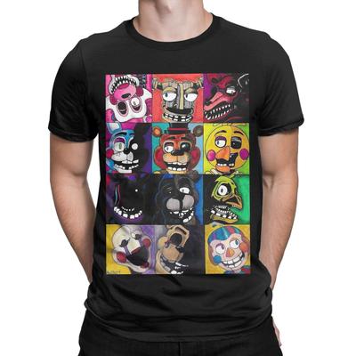 Mens TShirt Five Nights Horror FnAF Cool Pure Cotton Tee Shirt Short Sleeve  T Shirts O Neck Clothes 6XL