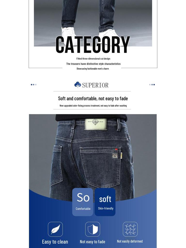 Romon Jeans Calças Masculinas 2025 Modernas Slim Fit Perna Reta Stretch