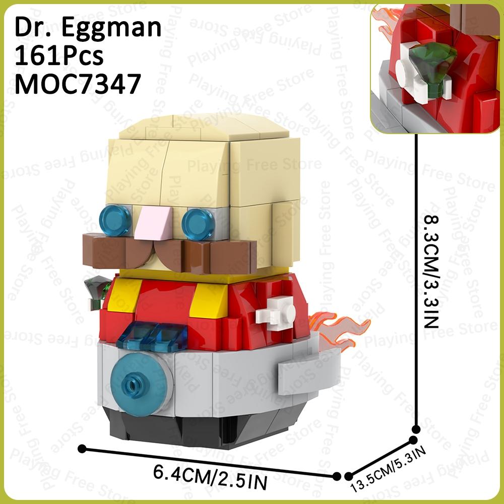 MOC Hedgehog Brickheadzed Dr Eggman Tails Bricks Anime Game Figures Compatible Building Blocks Toys For Children Adults Gift DIY