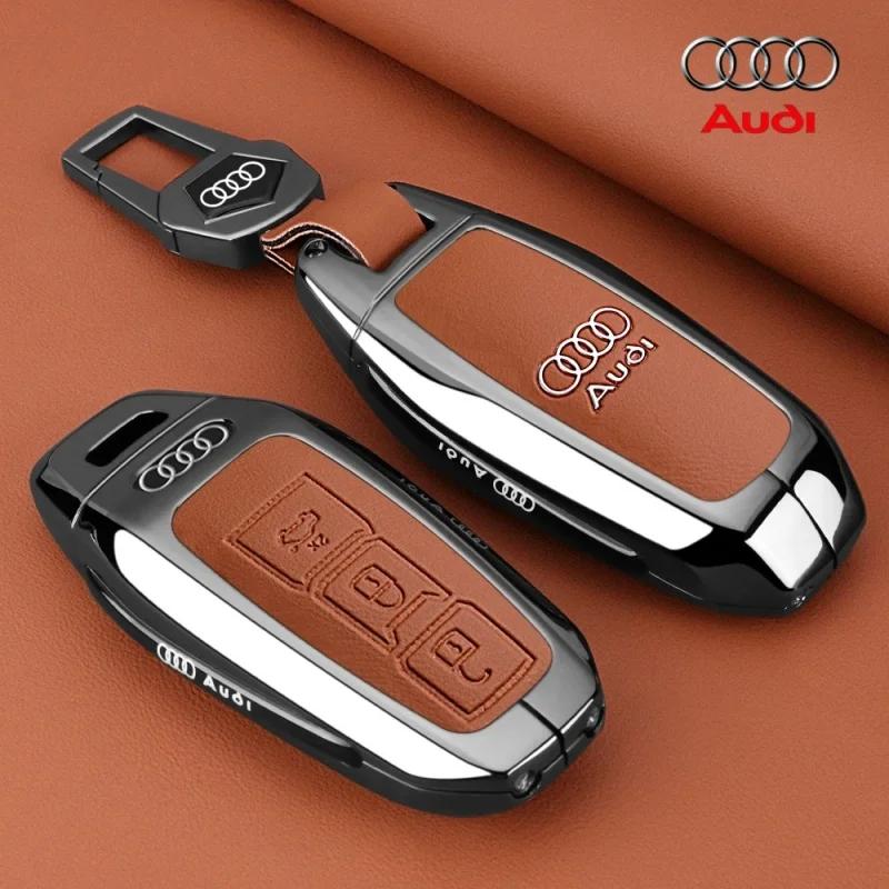 For Audi 8YFor Audi A3 A5L Q6 A6L A6 A7 Q7 Q3 Q5 New 2025 Accessories Zinc Alloy Car Smart Remote Key Case Cover Shell Holder Protector Fob