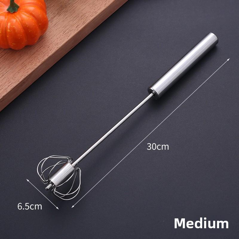 Stainless Steel Semi-Automatic Egg Beater Handheld Manual Whisk for Baking and Cream Mixing