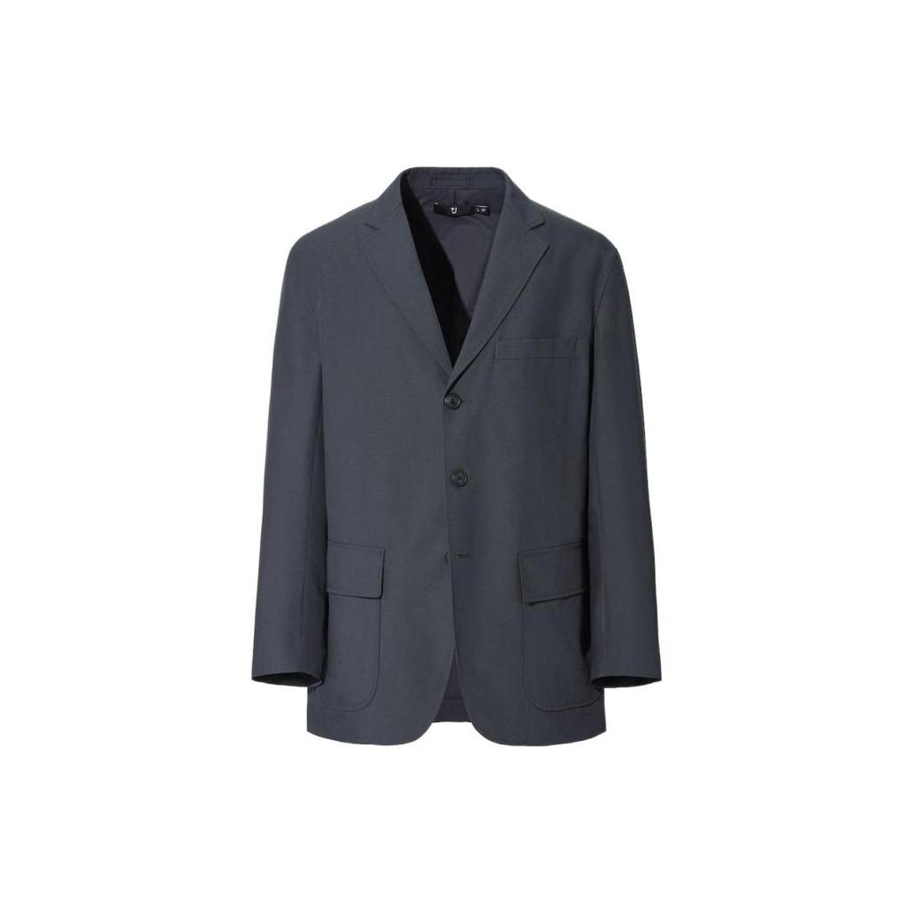 Uniqlo X Jil Sander Collaboration Wool Blend Solid Suit Men suit Dark-Gray 440443-08