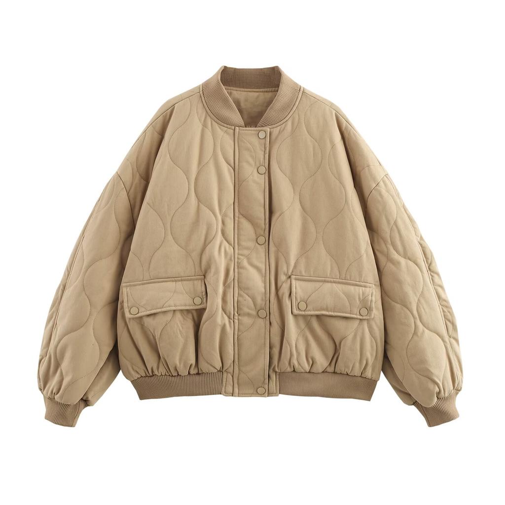 Autumn and Winter New Women's Lazy Style Fashionable Loose Washed Cotton Pilot Cotton Jacket