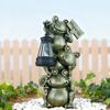 Unique Gift Solar Powered Frogs Garden Lanterns Resins Sculpture Waterproof Ornament For Outdoor Lawn Yard Home Decors