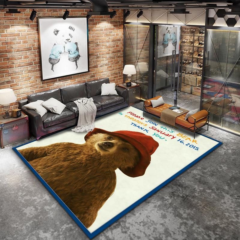 Paddington Bear Carpet Rug for Living Room Bedroom Home Sofa Decoration,Kids play Nonslip Floor Mat