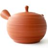 Tokoname Ware Tamamitsu Kiln Teapot, Red Clay, Ceramic Mesh Tea Strainer, Approx. 260ml, Striped Pattern, for Green Tea, Japanese Tea, Made In Japan,