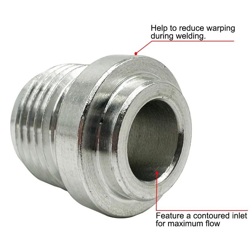 AN3 AN4 AN6 AN8 AN10 AN12 AN16 AN20 Male Weld On Fitting Adapter Weld Bung Aluminum Fuel Hose Pipe Tube Straight Fitting Silver