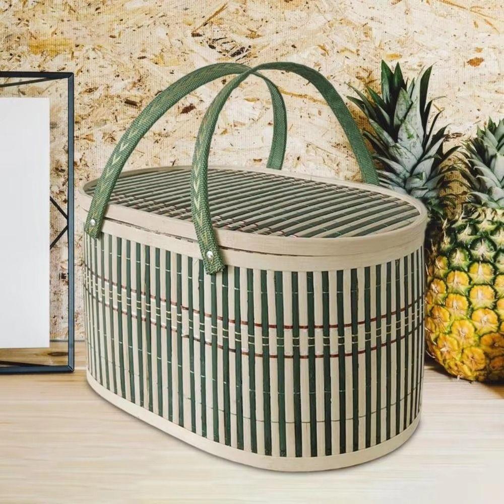 Vintage Moon Cake Box Chinese Style Picnic Basket Bread Storage Basket New Year