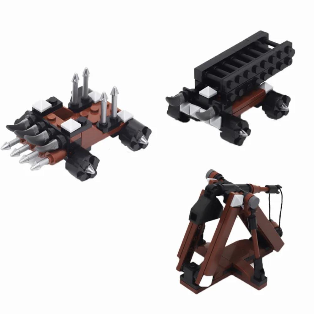 Medieval Castle Siege Weapons Building Blocks Siege Engine Cannon Car  Catapult Crossbow MOC Assembly Bricks Toys