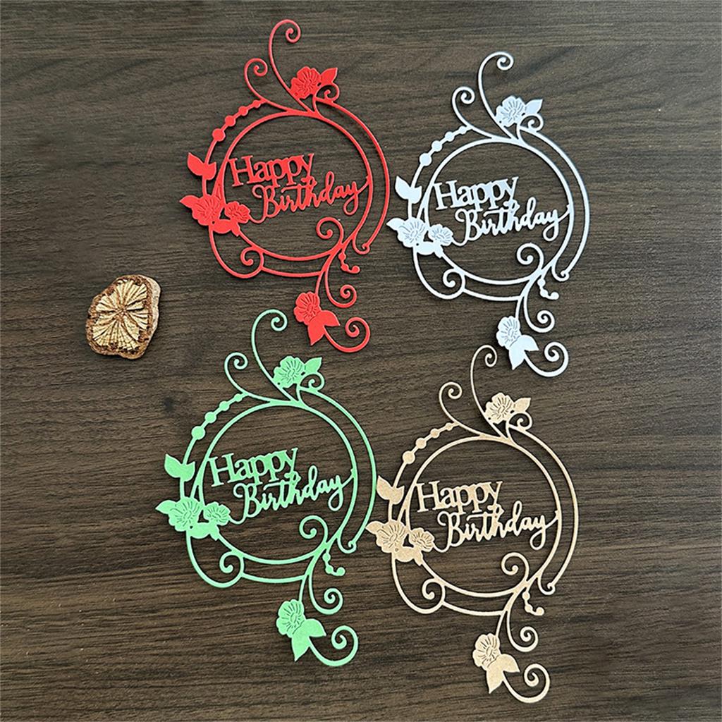 Birthday Wreath Carbon Steel Die Cut Templates Decorative Embossing Paper Die for Scrapbooking Photo Album Card Making
