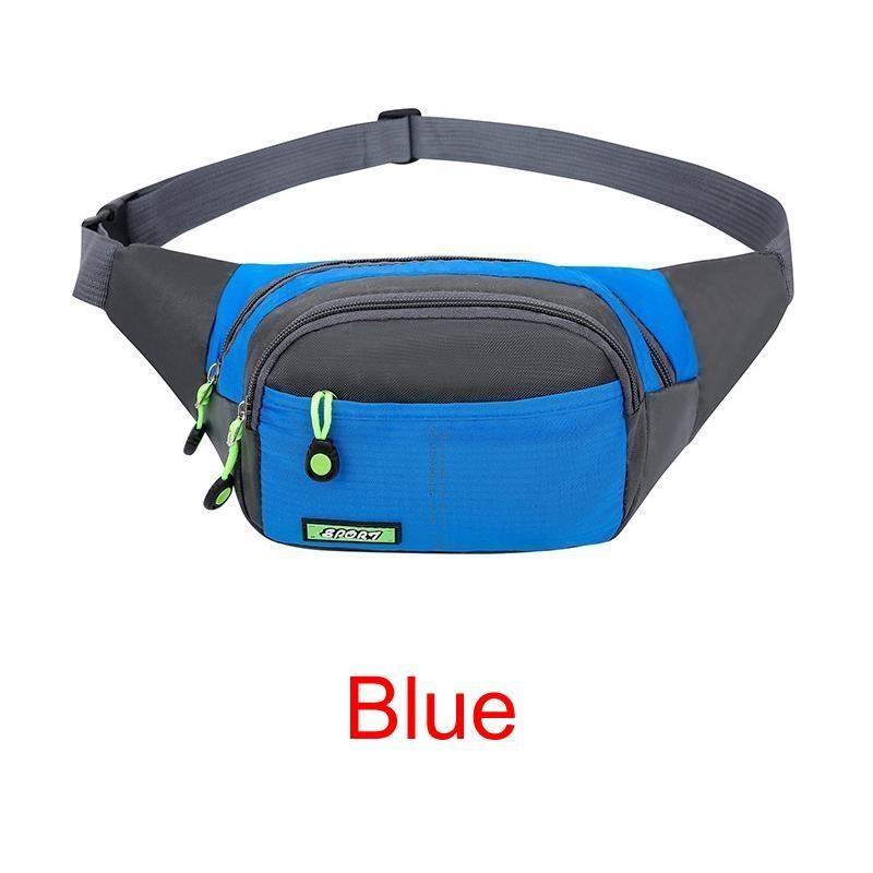 Men's Waist Bag Canvas Bag Large Capacity Water Ripple Chest Bag Sports Phone Bags Fashion Multi-functional Outdoor Waterproof Bum Bag