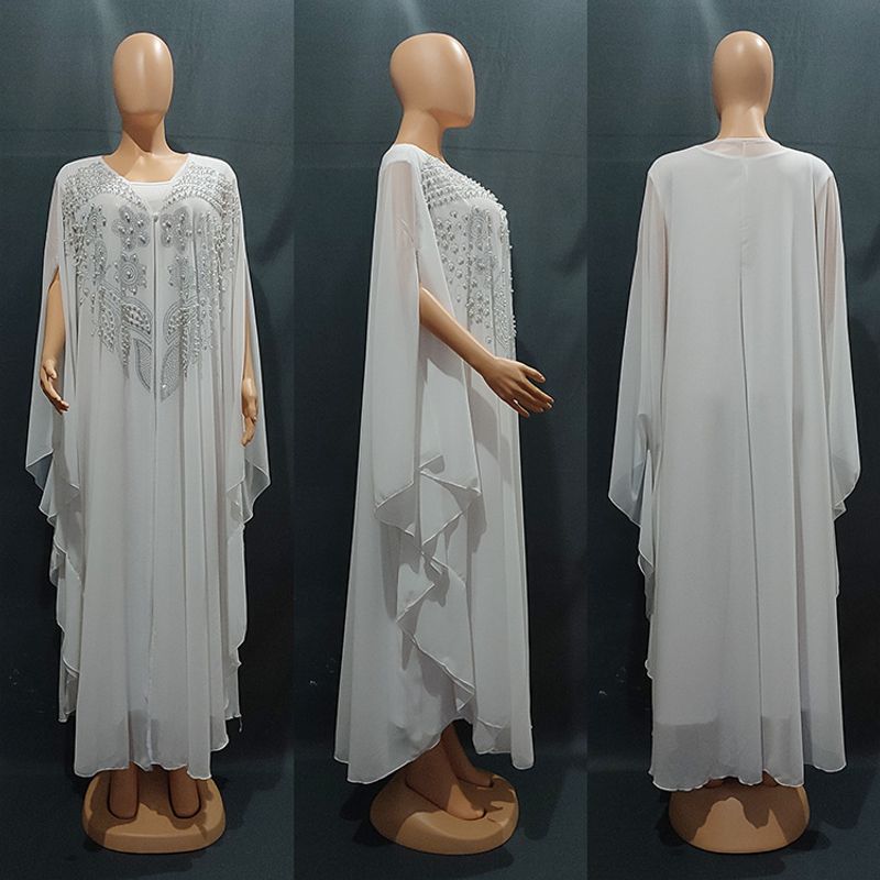 Indonesia Middle East Amazon Robe Europe and America Cross Border Length Dress New Arrival Gown Plus Size Sequin Embroider Dress