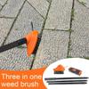 Adjustable Handle Weed Remover Tool 2 Brush Head 3 In 1 Garden Brush Manual Crevice Replaceable Brush Heads Gardening Tool