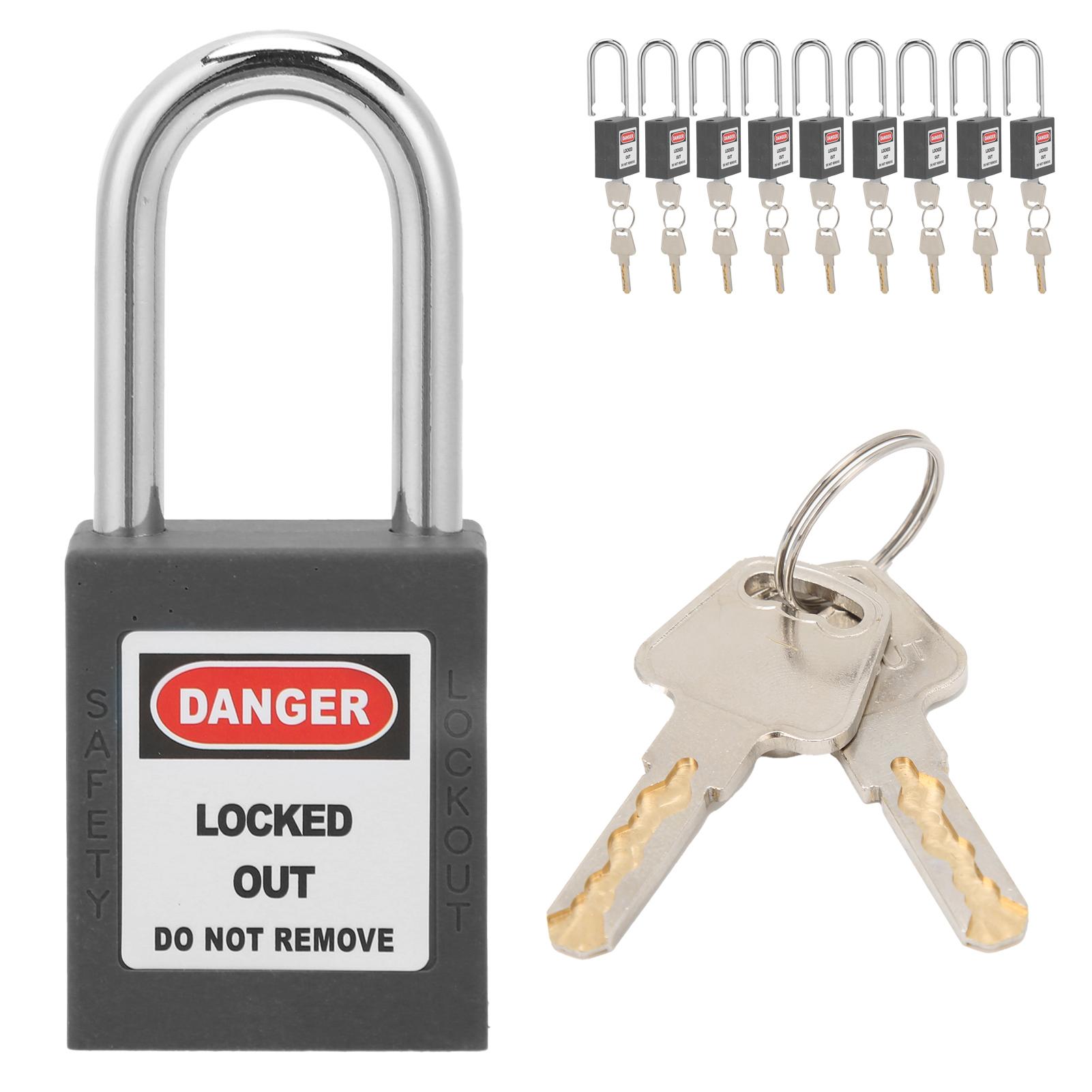 

10 Sets 1.5in Safety Padlocks Steel Beam Insulated AntiCorrosion Lock for Industry Machine Manufacturing чёрный