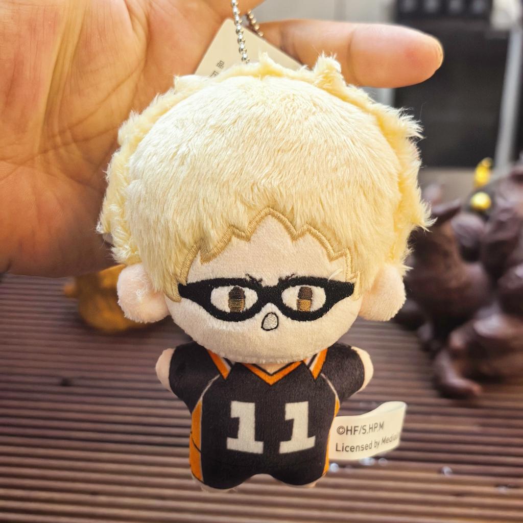 10CM Haikyuu Plush Pendant Toy Hinata Shoyo Tobio Kageyama Tadashi Yamaguchi Dolls Coin Purse Blue Prison Keychain Pendant Gift