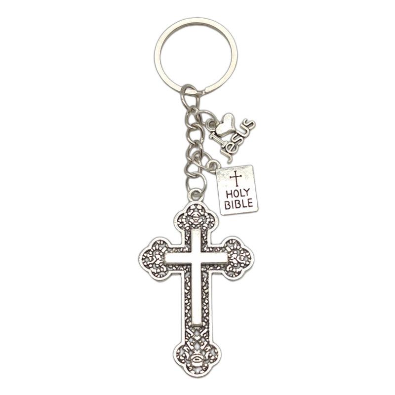 Европейские и американские модные украшения, подвеска-рюкзак, брелок для ключей, я люблю Иисуса, готический, темный, брелок с крестом