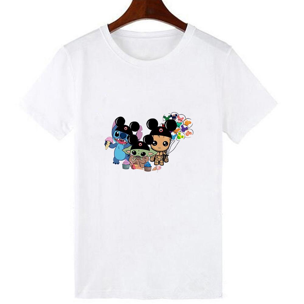 Funny Stitch Maleficent Print Creative T-shirt Summer Short Sleeves Popular Clothes T Shirt Unisex