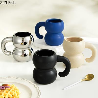 Alien Ceramic Mug Creative Office Water Cup Modern Style Home Breakfast Beverage Gifts Couples Afternoon Tea Latte Coffee Cup