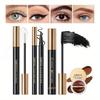 Mascara + Eyeliner + Eyelash Serum+ Eyebrow Cream Set, Eyebrow Eye Makeup Set Sweatproof Not Easy To Take Off Makeup Long Lasting Natural Eye Makeup