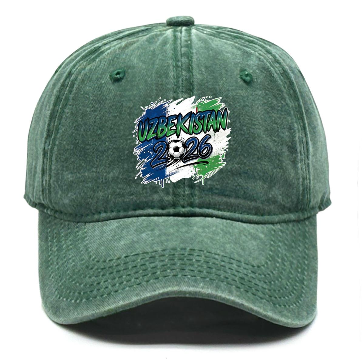 Snapback Baseball Cap With 2026 Football Soccer  UZBEKISTAN  Flag Printed , Adjustable Sun Hat Unisex Hip Hop Retro Fashion Man s Cap as the picture