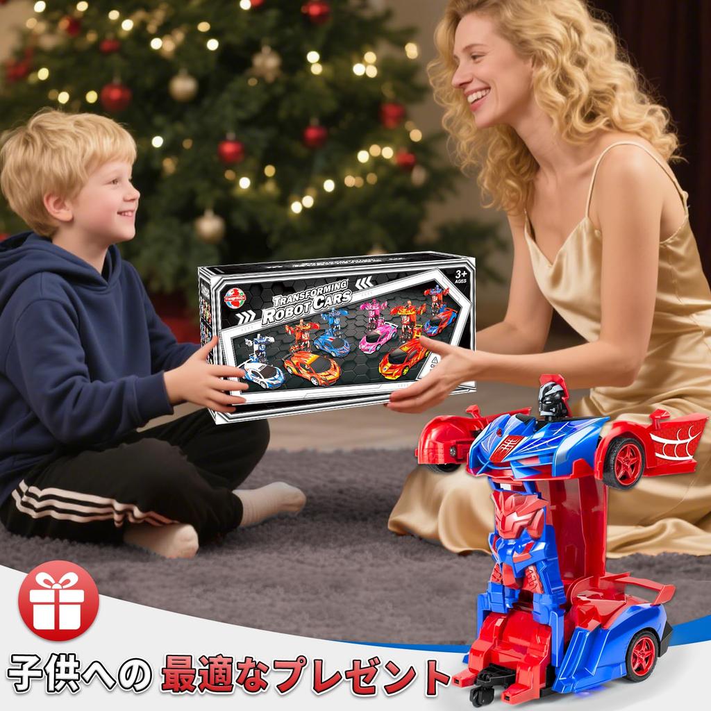 Transformerbar Robot Politi Stunt Forvandles til en Utstyrt med Fjernkontroll RC Modell Julegave Bil, Bil, Bil, Robot, LED-lys, 360-graders Rotasjon,